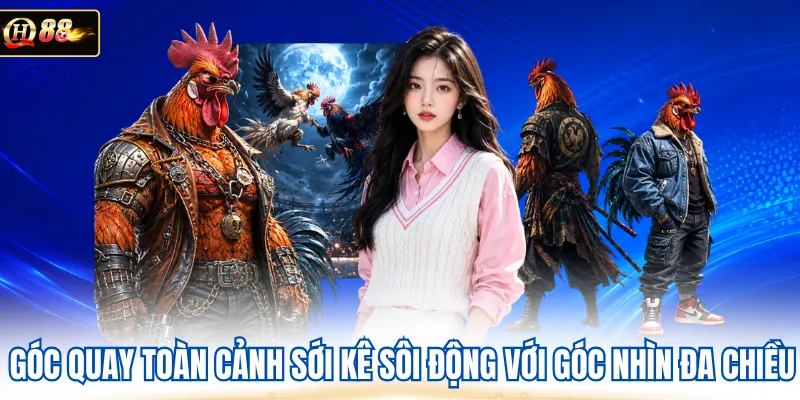 Góc quay toàn cảnh sới kê sôi động với góc nhìn đa chiều